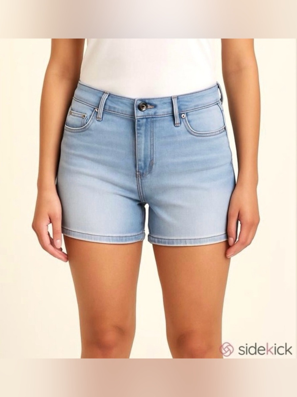 Seven7 Blue SZ 6 Effortless Chic California Casual Soft Knit Denim Jean Shorts